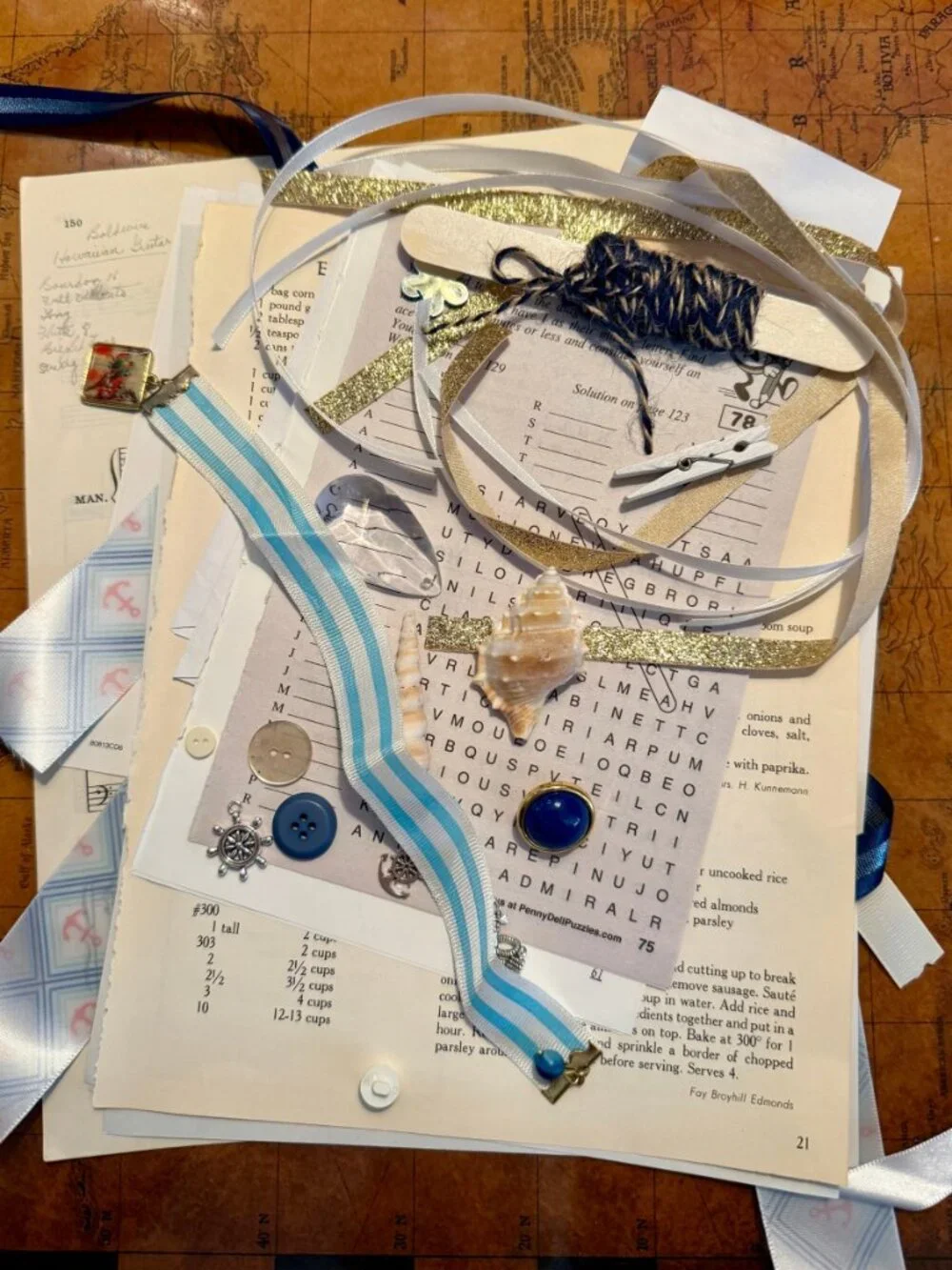 Coastal and Beachy Ephemera Kit  50+ Nautical Theme Junk Journal Pieces